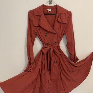 DRA Anthropologie trench peacoat